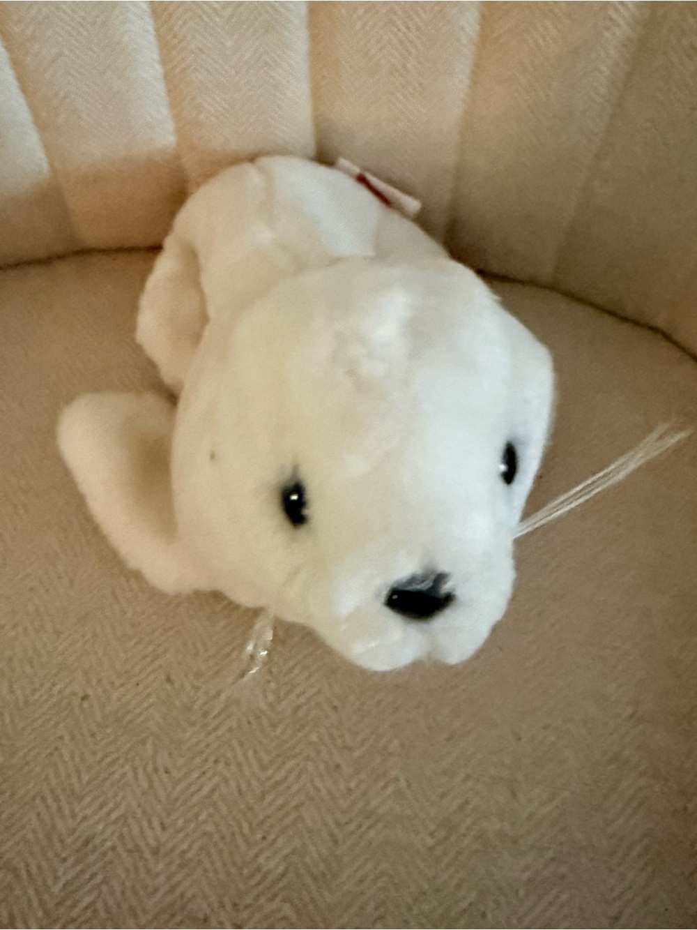 Vintage 1976 “Finnegan “White Plush Seal pup stuffed animal